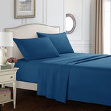 Solid Color Flat Fitted Sheets Pillowcases Bed Linens