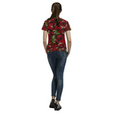 Carmine Roses All Over Print T-Shirt for Women (USA Size) (Model T40)