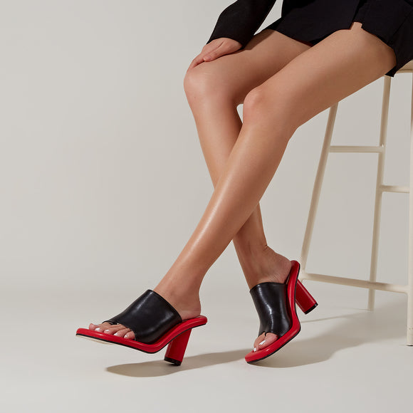 Women's Square Head Platform Flip-Flop High Heel Sandals