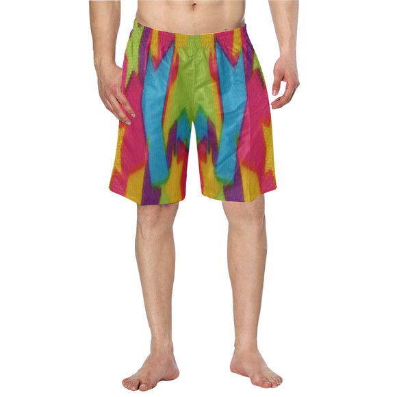 Rainbow Star Abstract Men's Swim Trunk (Model L21)