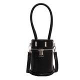 Women's PU Leather Small Messenger Cylinder Shoulder Handbag
