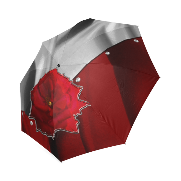 Two Tone Silk Rose Foldable Umbrella