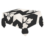 Black White Tiles Cotton Linen Tablecloth 52"x 70"