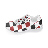 Black Red White Checker Women’s Running Shoes (Model 020)