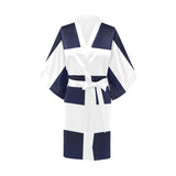 Blue White Stripes Kimono Robe