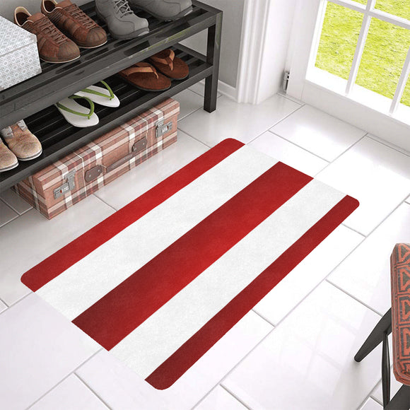 Red White Stripes Doormat 30