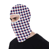 Red White Blue Houndstooth All Over Print Balaclava