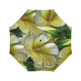 Elegant in Cream Flowers Semi-Automatic Foldable Umbrella (Model U05)