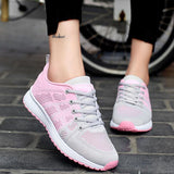 Women Cushion Sports Breathable Air Mesh Lace Up Sneakers