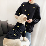 Smile Face Matching Outfits Dog Coat Women Hoodie Top