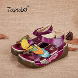 Tastabo Women Genuine Leather Gladiator Sandals Handmade Shoes