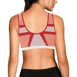Shades of Red Patchwork Women's All Over Print Sports Bra (Model T52)