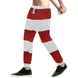 Red White Stripes Men's All Over Print Sweatpants (Model L11)