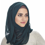 Women Pearl Chiffon Multi Colors Solid Shawl Headscarf