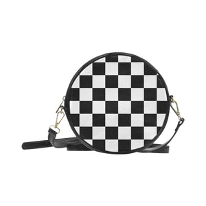 Black White Checker Round Sling Bag Model 1647