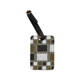 Black White Madras Luggage Tag