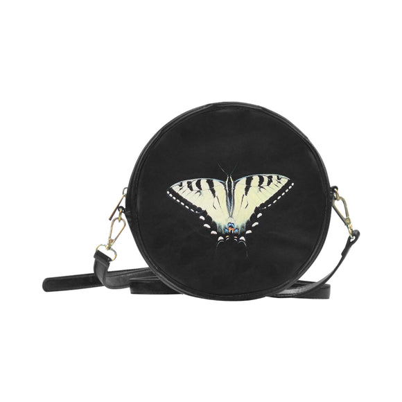Yellow Tiger Swallowtail Butterfly Round Sling Bag Model 1647