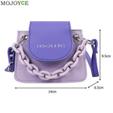 Women Versatile Mini Crossbody Acrylic Chain PU Leather Shoulder Pouch