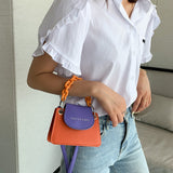 Women Versatile Mini Crossbody Acrylic Chain PU Leather Shoulder Pouch