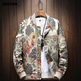 Mens Japanese Embroidery Bomber Loose Streetwear Hip Hop Coats Outwear Jacket