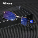 Ahora Anti Blue Light Blocking Reading Square Frameless Glasses