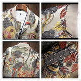 Mens Japanese Embroidery Bomber Loose Streetwear Hip Hop Coats Outwear Jacket