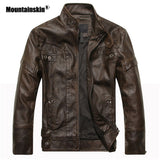 Men's Mountainskin PU Leather Coat Slim Fit Brand Clothing Jacket