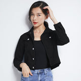 Women's Jeans Coat Solid Colors Short Denim Jacket