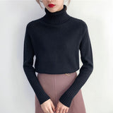 Women Cashmere Turtleneck Long Sleeve Pullover Knitted Sweater