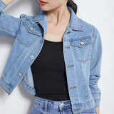 Women's Jeans Coat Solid Colors Short Denim Jacket