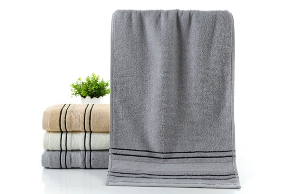 3 Piece Cotton Towel Set Men Toalla 2pc Face Washcloth Hand Towel 1pc Bath Towel