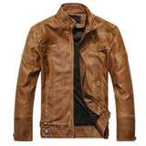 Men's Mountainskin PU Leather Coat Slim Fit Brand Clothing Jacket