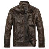 Men's Mountainskin PU Leather Coat Slim Fit Brand Clothing Jacket