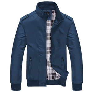 Men's Solid Color Mens Sportswear Stand Collar Slim Coat Bomber Jacket