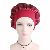 Women 1pc Adjust Solid Satin Bonnet Hair Styling Cap Long Hair Care