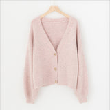 Women Sweater Oversize V Neck Knit Cardigans Outwear Chic Top