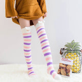 Women Funny Stretch Coral Fleece Cute Cartoon Cat Claw Van Gogh Socks