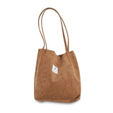 High Capacity Women Corduroy Tote Shoulder Foldable Reusable Shopping Bag