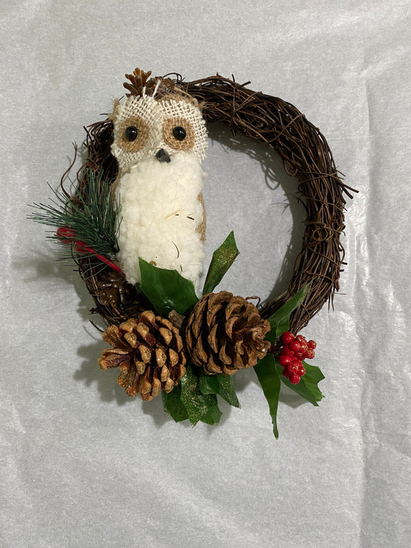 Stuff Owl Holiday Wreath