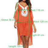 BKNING Large Size Robe Beach Dress Long Cover Up Swimsuit Women Crochet Flower