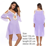 BKNING Large Size Robe Beach Dress Long Cover Up Swimsuit Women Crochet Flower