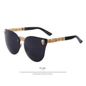 Women Gothic Eyewear Skull Frame Metal Sunglasses