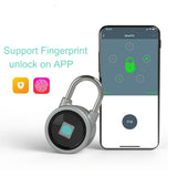 Fingerprint Smart Keyless Waterproof APP Button Password Unlock Anti-Theft Padlock Door Lock