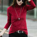 Pliktea Women's Thick Warm Velvet Top Turtleneck Pullovers Long Sleeve Sweater