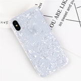 USLION Glitter Phone Case For iPhone 7 8 Plus Dream Shell Pattern TPU Silicone Cover