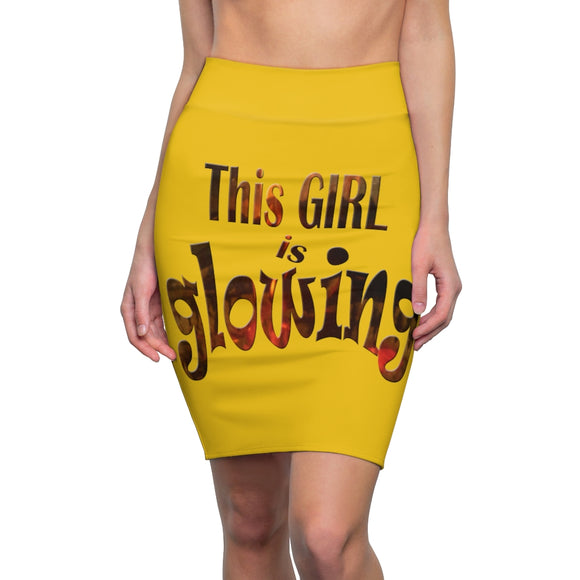 This Girl is Glowing Women's Pencil Skirt