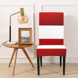 Red White Stripes Chair Cover (Pack of 4)