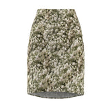 White Linen Baby's Breath Women's Pencil Skirt