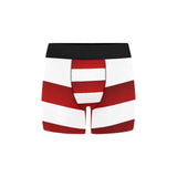 Red White Stripes Men's All Over Print Boxer Briefs (Model L34)