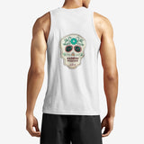 Fringy Flower Skull Men's Performance Cotton Tank Top Shirt